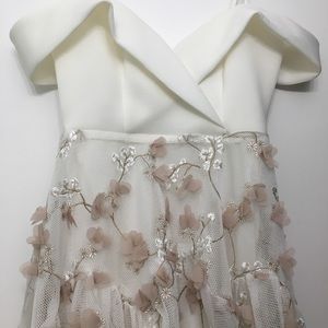 ASOS white floral off the shoulder dress